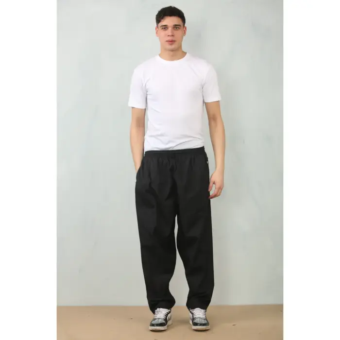 Men's Black Elasticated Comfort Thobe Trousers - Image 2