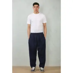 Alternative view of Men's Navy Elasticated Comfort Thobe Trousers