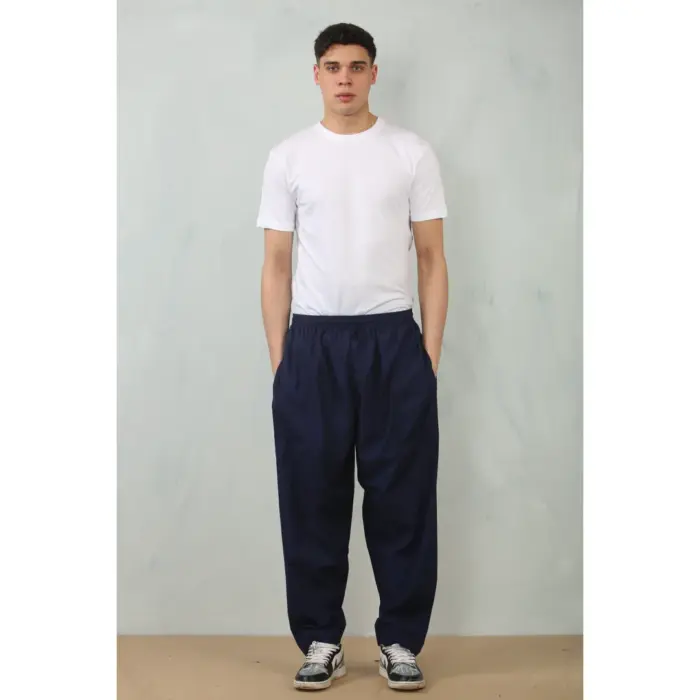 Men's Navy Elasticated Comfort Thobe Trousers - Image 2