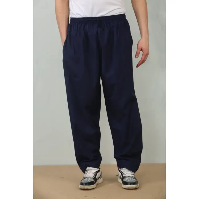 Men's Navy Elasticated Comfort Thobe Trousers - Image 3