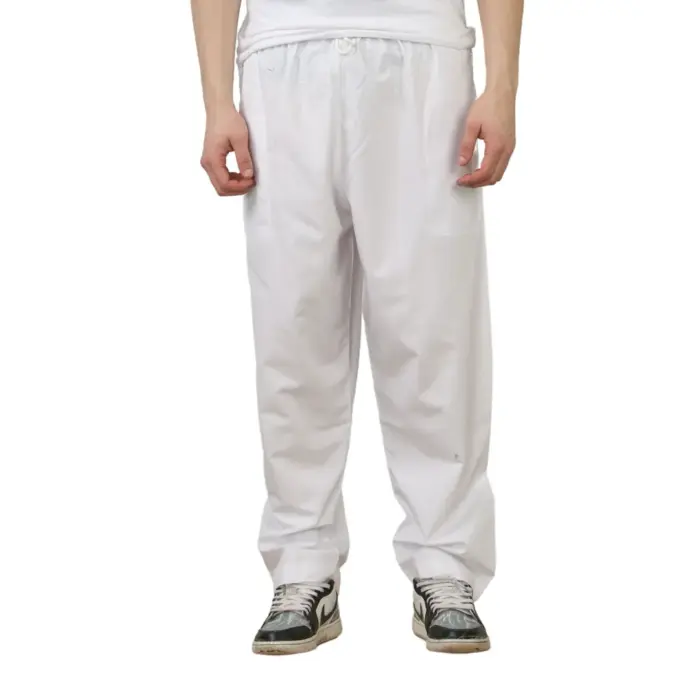 Men's White Elasticated Comfort Thobe Trousers - Image 1