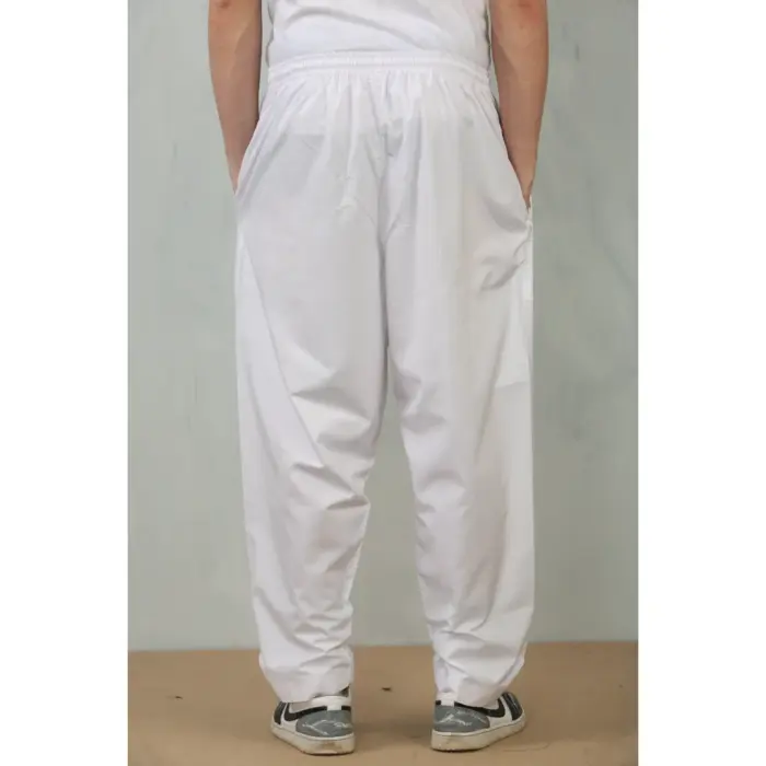 Men's White Elasticated Comfort Thobe Trousers - Image 6