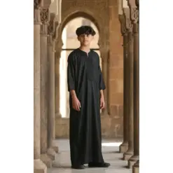 Alternative view of GG-008 Black Moroccan Boys Thobe Embroidered Kaftan