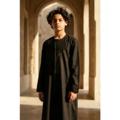 Alternative view of HM10 Black Boys Thobe Emirati Jubba Islamic