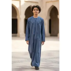 Alternative view of HM10 Blue Boys Thobe Emirati Jubba Islamic