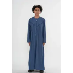 HM10 Blue Boys Thobe Emirati Jubba Islamic