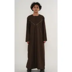 HM10 Brown Boys Thobe Emirati Jubba Islamic