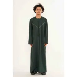 HM10 Green Boys Thobe Emirati Jubba Islamic