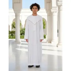 Alternative view of HM10 White Boys Thobe Emirati Jubba Islamic
