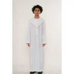 HM10 White Boys Thobe Emirati Jubba Islamic