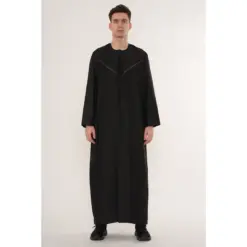 HM10 Black Thobe Emirati Omani Jubba Islamic Clothing