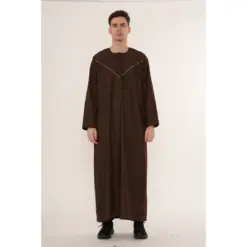 HM10 Dark Brown Thobe Emirati Omani Jubba Islamic