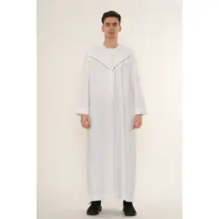 HM10 White Thobe Emirati Omani Jubba Islamic Clothing