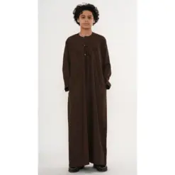 HM11 Brown Boys Thobe Emirati Jubba Islamic