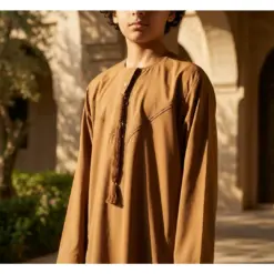 Alternative view of HM11 Camel Boys Thobe Emirati Jubba Islamic