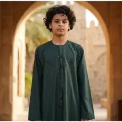 Alternative view of HM11 Green Boys Thobe Emirati Jubba Islamic