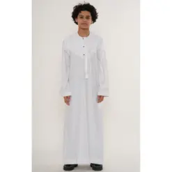 HM11 White Boys Thobe Emirati Jubba Islamic