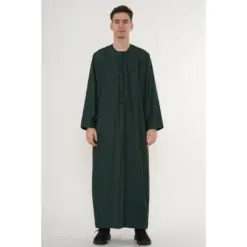 HM11 Grey Tassel Thobe Emirati Omani Jubba Islamic Clothing