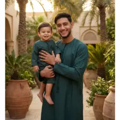 Alternative view of TT-001 Baby & Toddler Olive Emirati Tassel Thobe