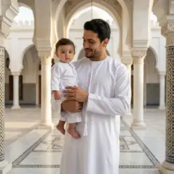 Alternative view of TT-001 Baby & Toddler White Emirati Tassel Thobe