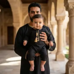 Alternative view of TT-003 Baby & Toddler Black Emirati Romper Thobe