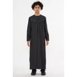 TT-008 Boy’s Charcoal Emirati Tassel Thobe