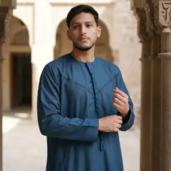 Alternative view of TT-008 Men’s Blue Emirati Tassel Thobe