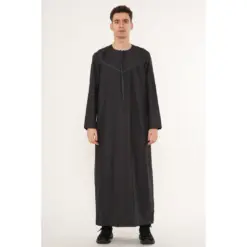 TT-008 Men’s Charcoal Emirati Tassel Thobe