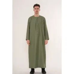 TT-008 Men’s Olive Emirati Tassel Thobe